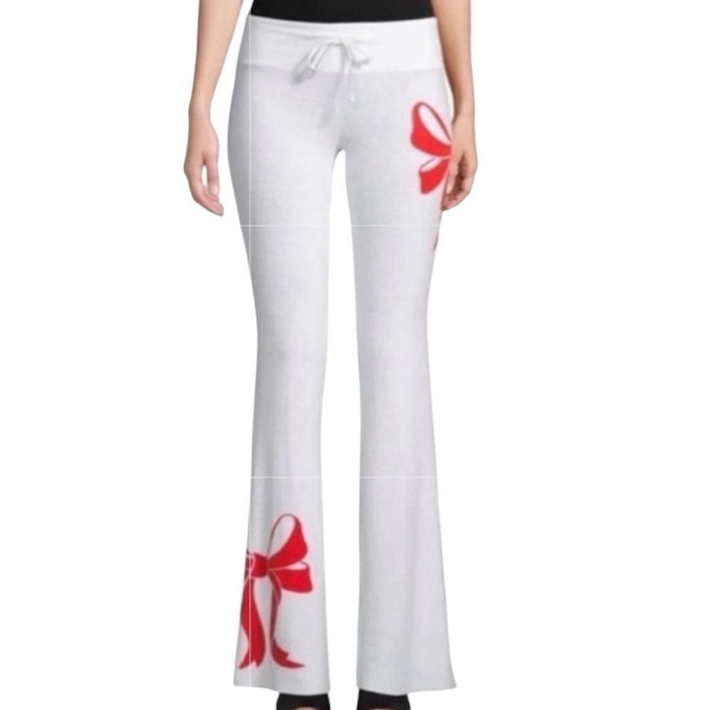 Wildfox White Gift Wrap Flare Leg Lounge Pants Christmas Good Condition Sz Small